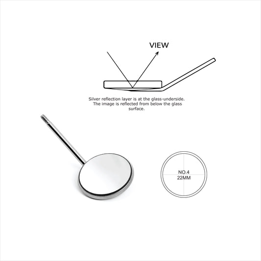 No.4 Plane Mouth Mirror, Simple Stem EU