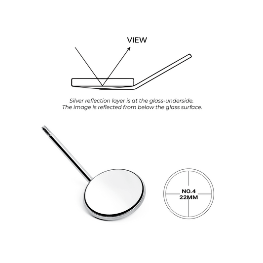 No.4 Plane Mouth Mirror, Simple Stem EU